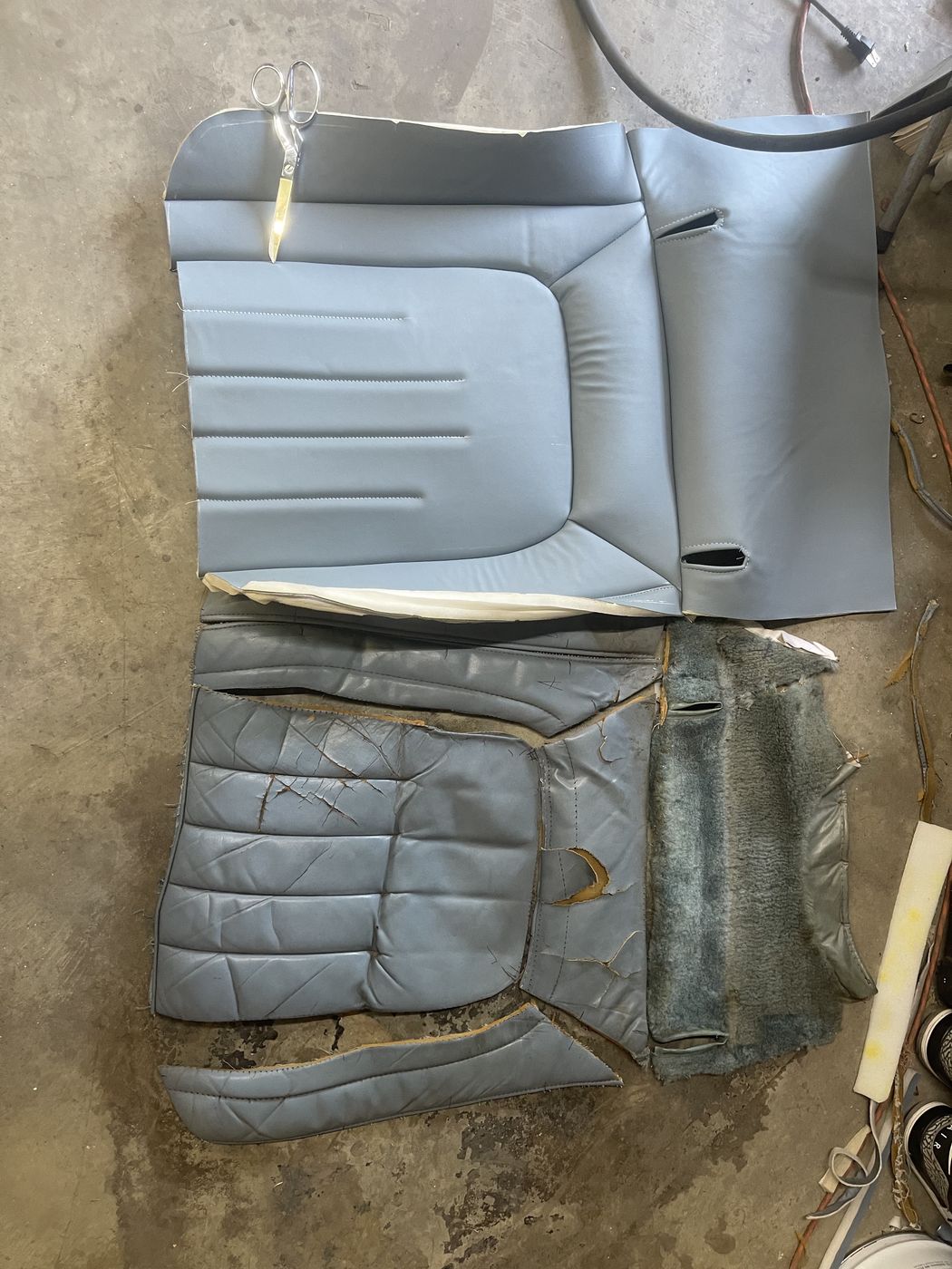 Seat cover being replaced