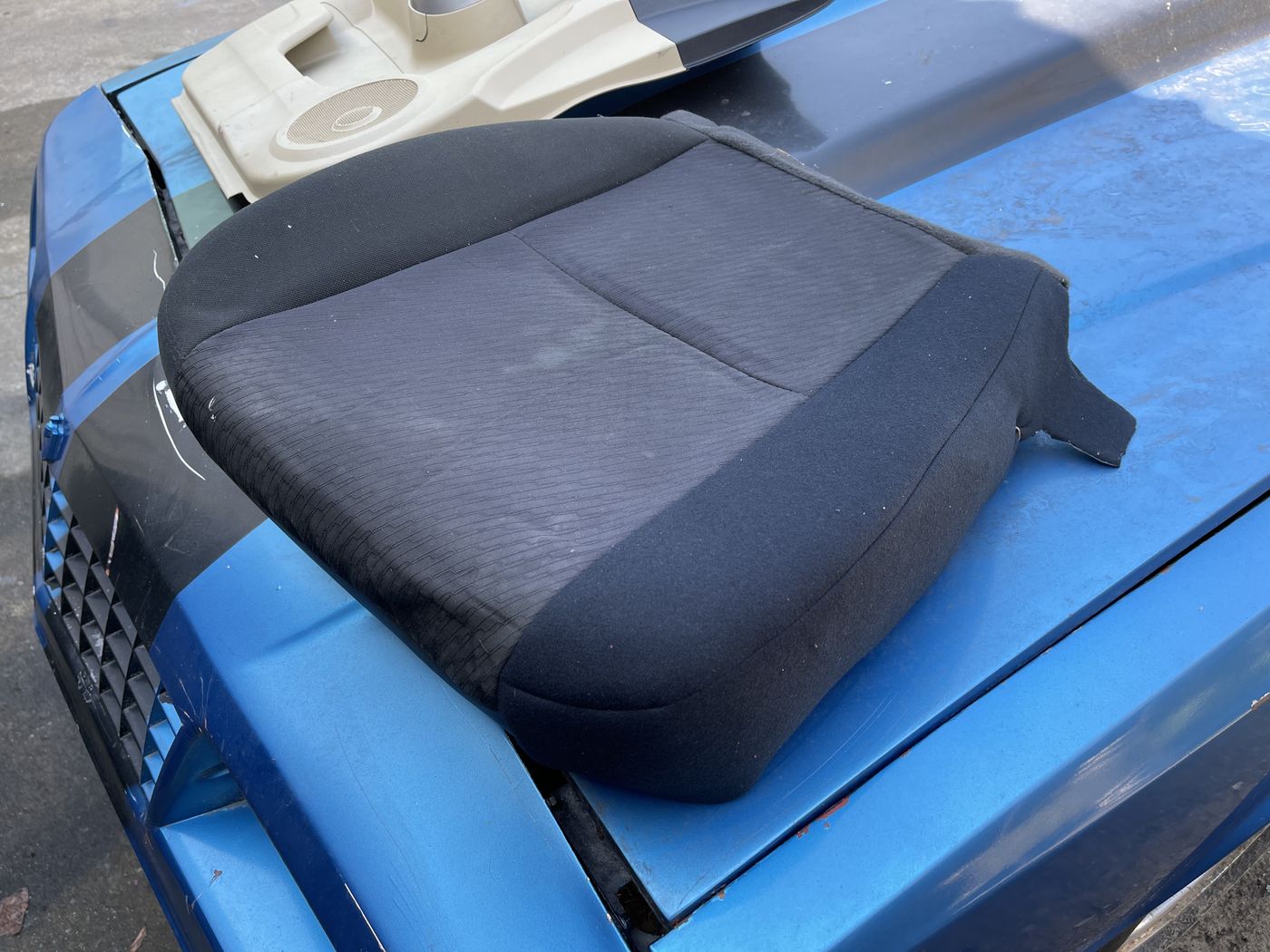 Black cloth seat cushion repair