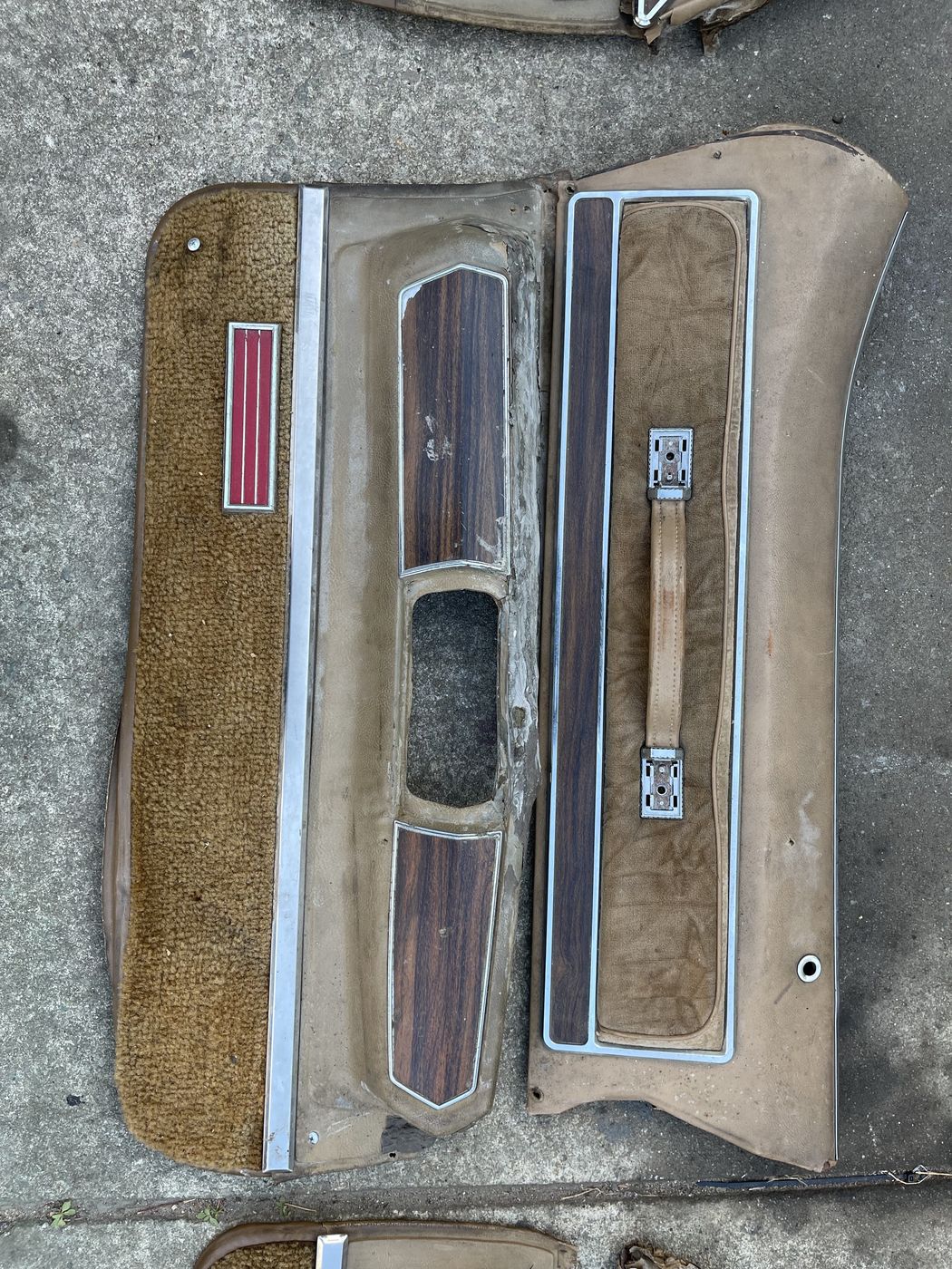 Tan door panel with chrome trim