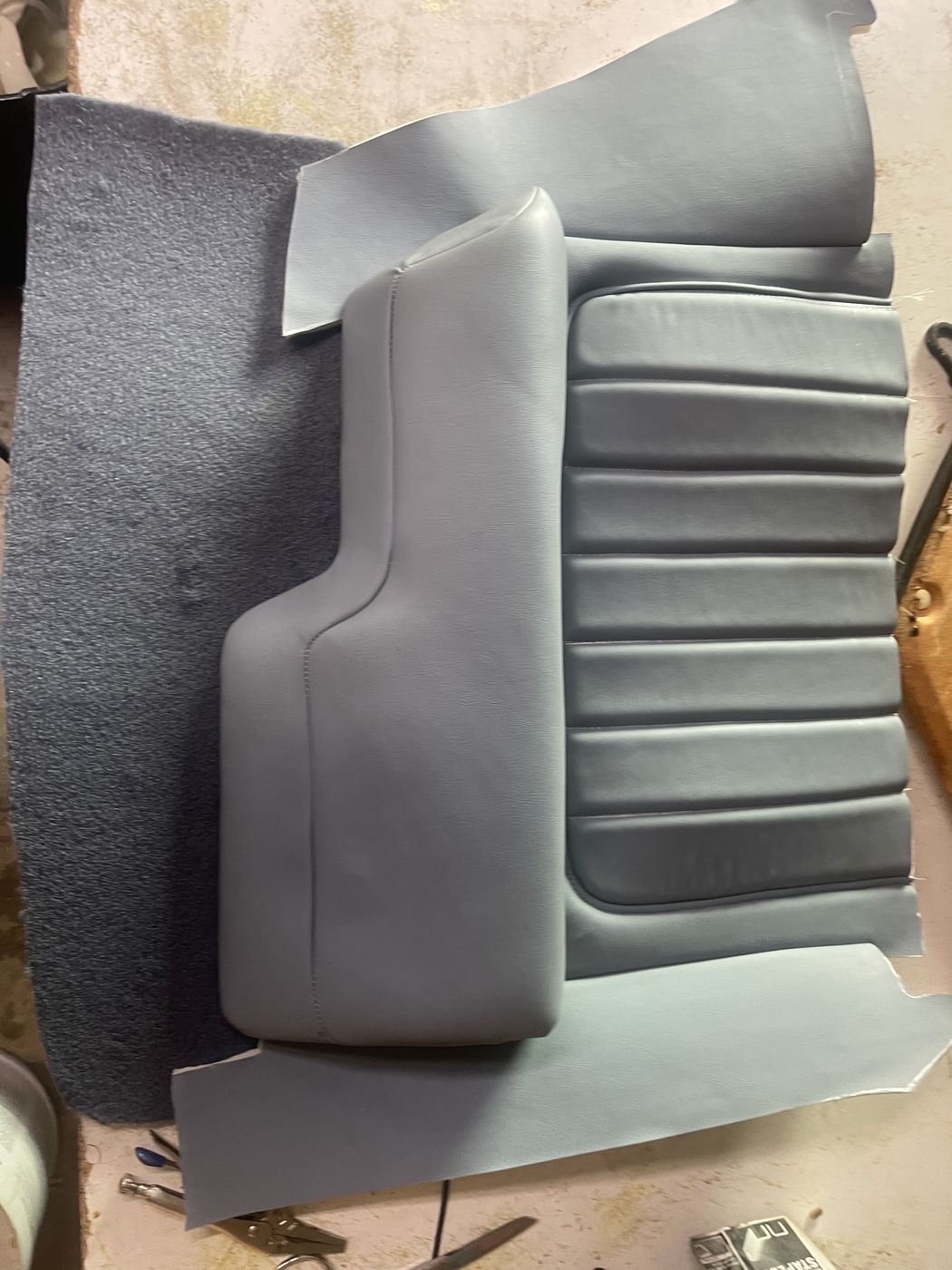 Gray panel being covered