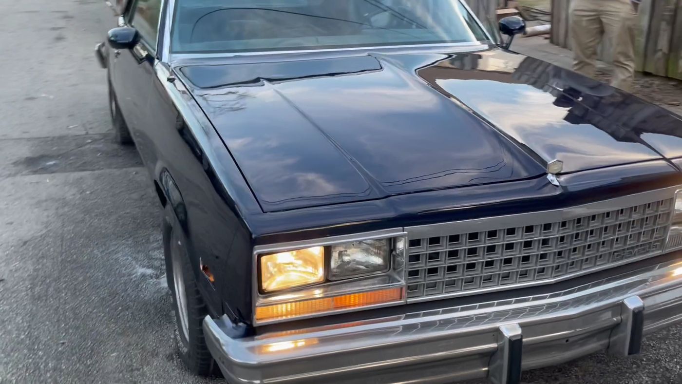 Black Chevrolet with a chrome grille