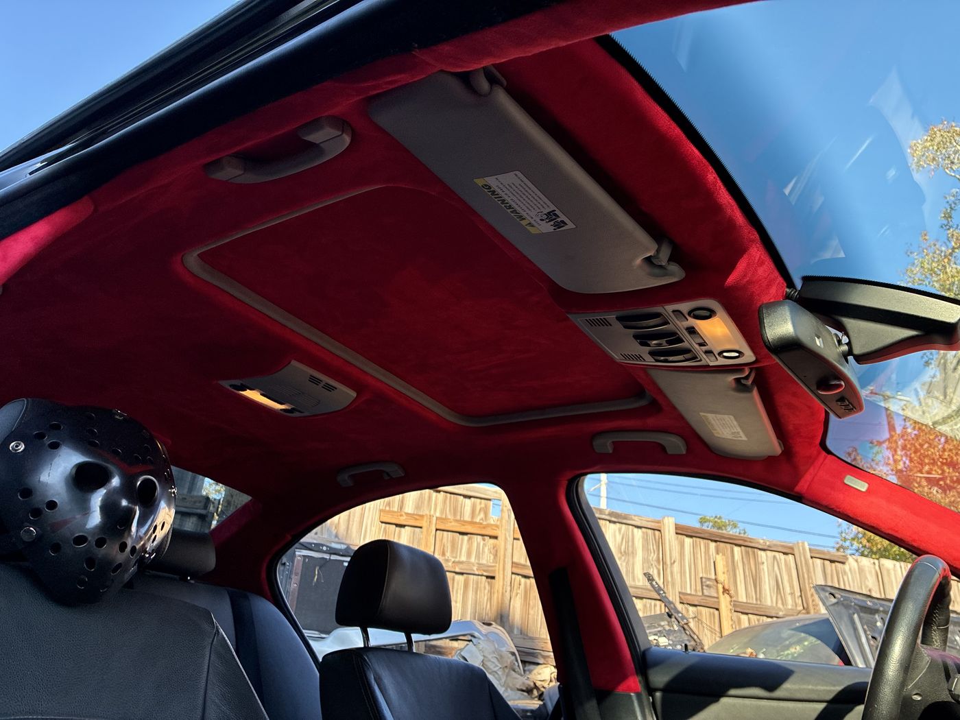 Red suede headliner