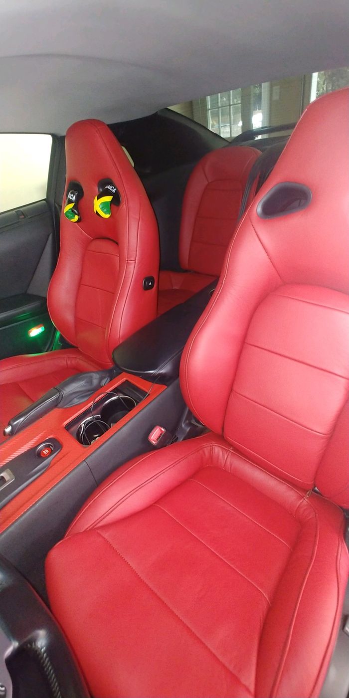 Red leather sport seats