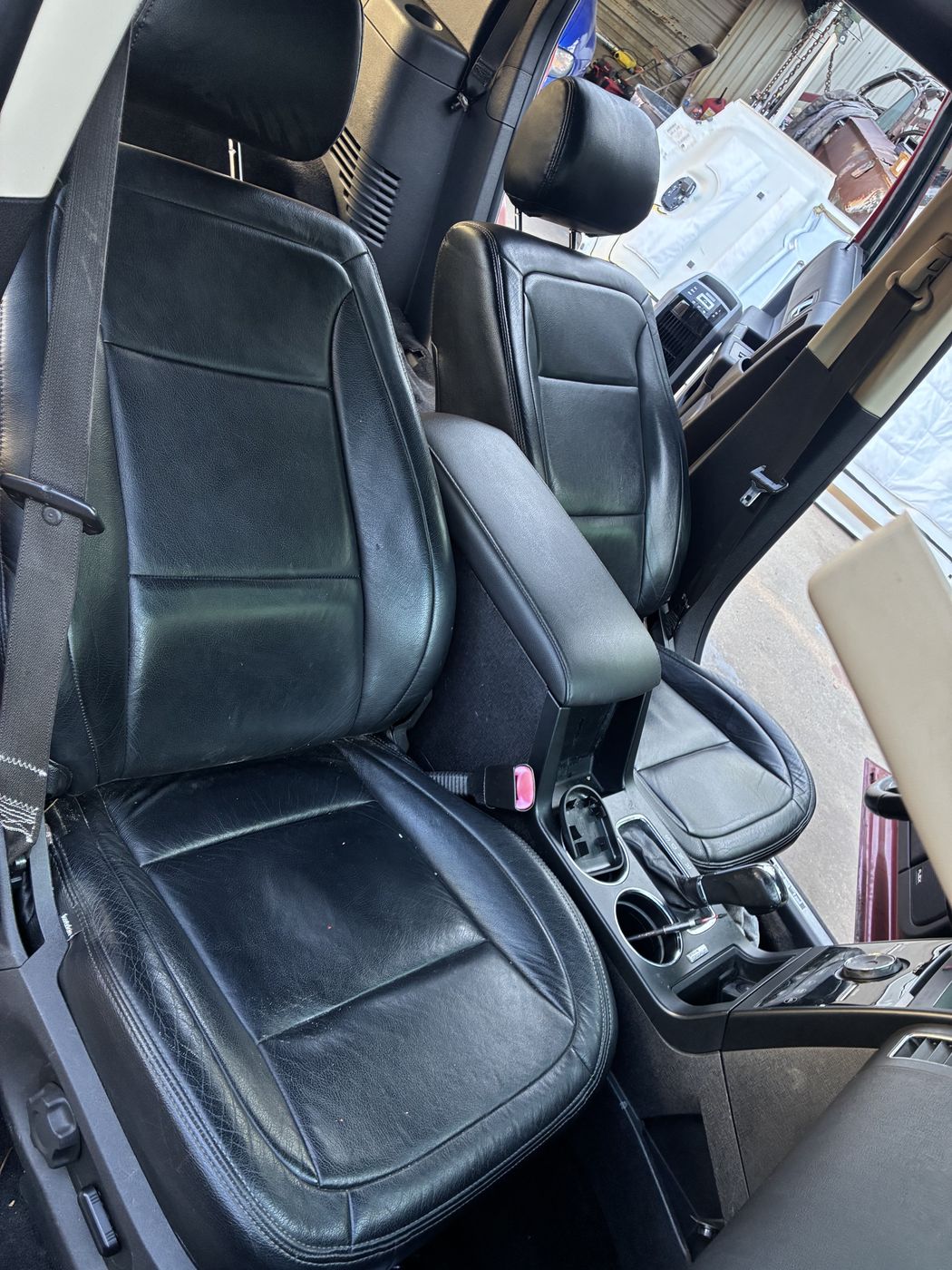 Black leather seat