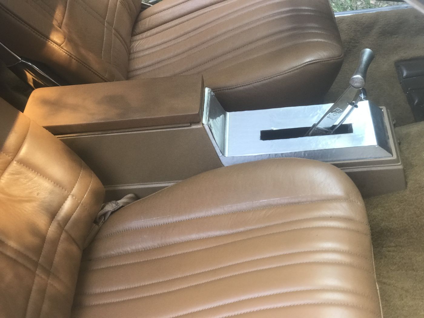 Saddle leather seats and console